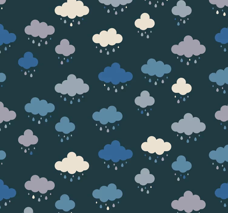 Babykamer rolgordijn blauwe lucht met wolken - TenStickers