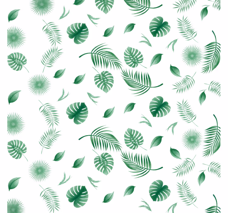 Rolgordijn groen met tropische plantenbladeren - TenStickers