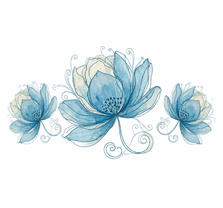 Raambekleding badkamer breedte 110 drie bloemen - TenStickers