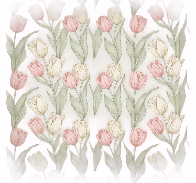 Raambekleding badkamer breedte 110 tulpen - TenStickers