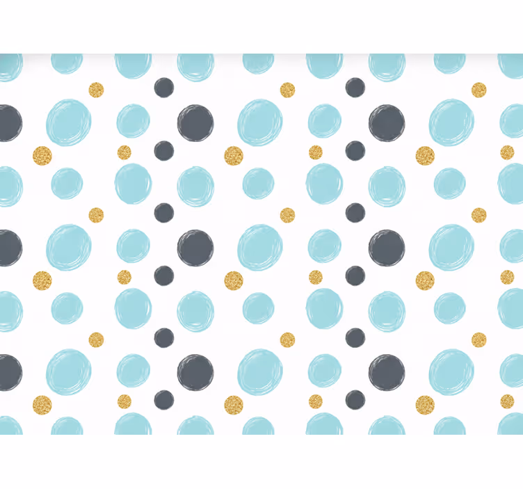 Raambekleding badkamer 110 cm aqua cirkels - TenStickers