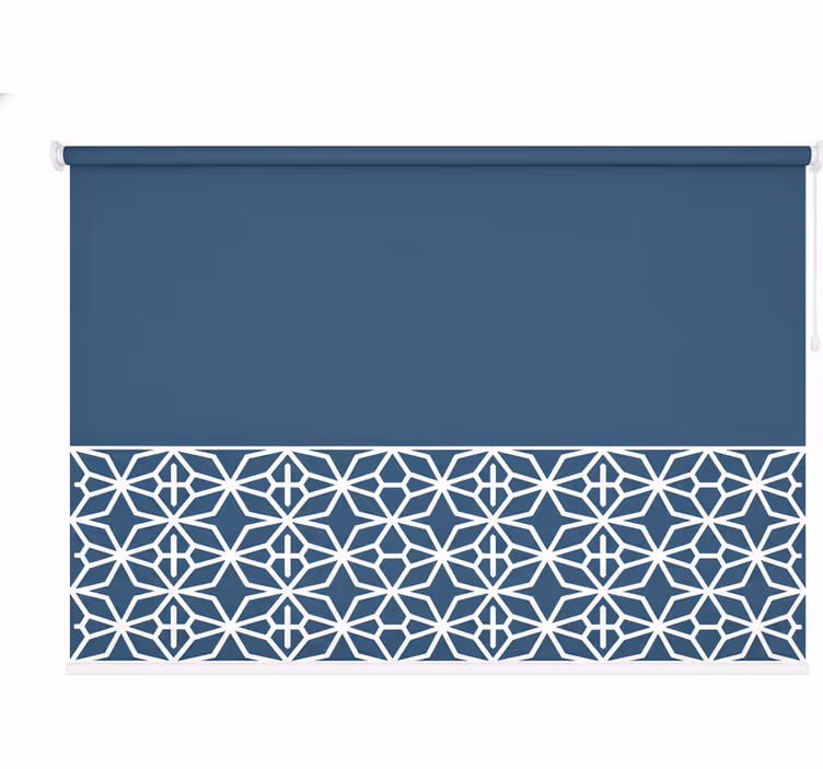 Blauw rolgordijn met lichte onderrand - TenStickers