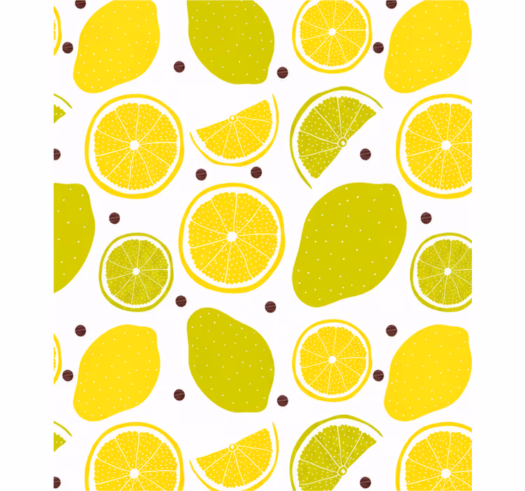 Rolgordijn hoofd slaapkamer 120x250 citruspatroon - TenStickers