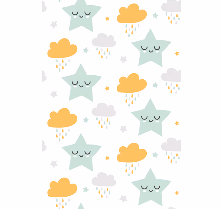 Slaperig wolkenpatroon babykamer rolgordijn - TenStickers