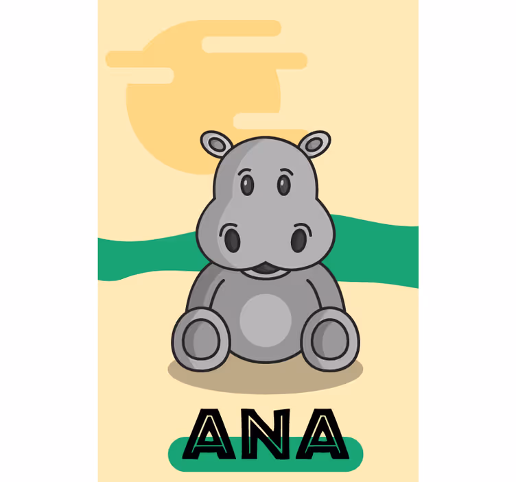 Aanpasbaar nijlpaard rolgordijn  - TenStickers