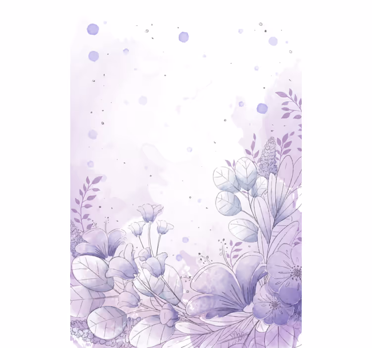 Originele rolgordijnen Paarse en blauwe bloemen - TenStickers