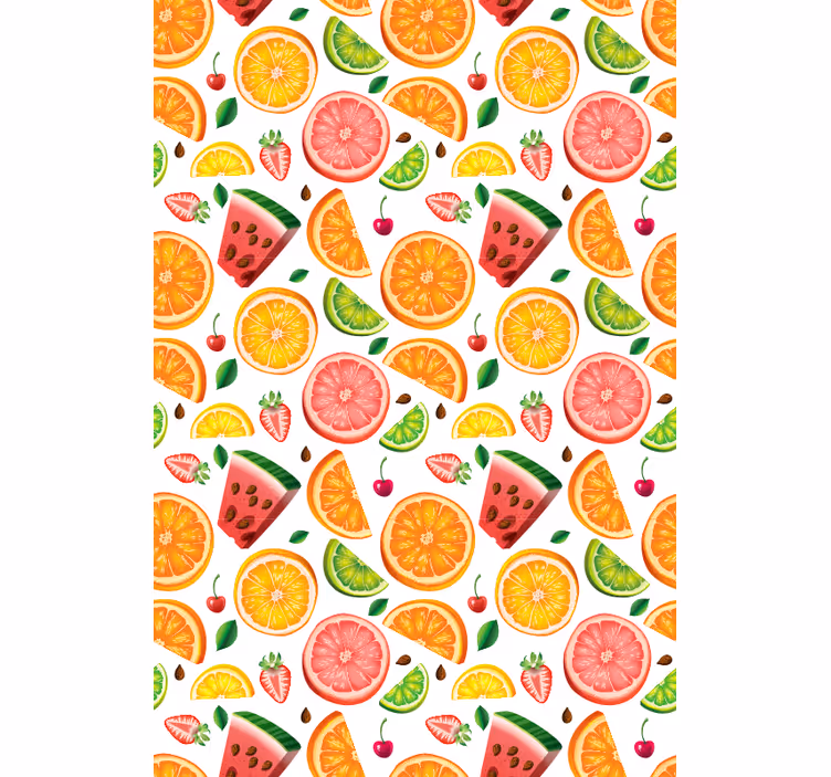 Citrus watermeloen patroon rolgordijn fruit en groente - TenStickers