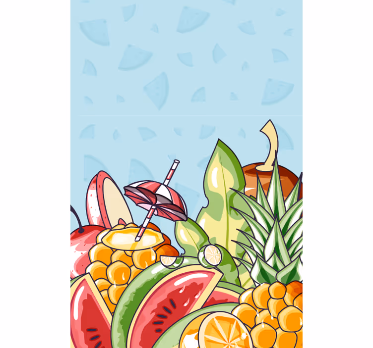 Tropische fruitgenot rolgordijn fruit en groente - TenStickers