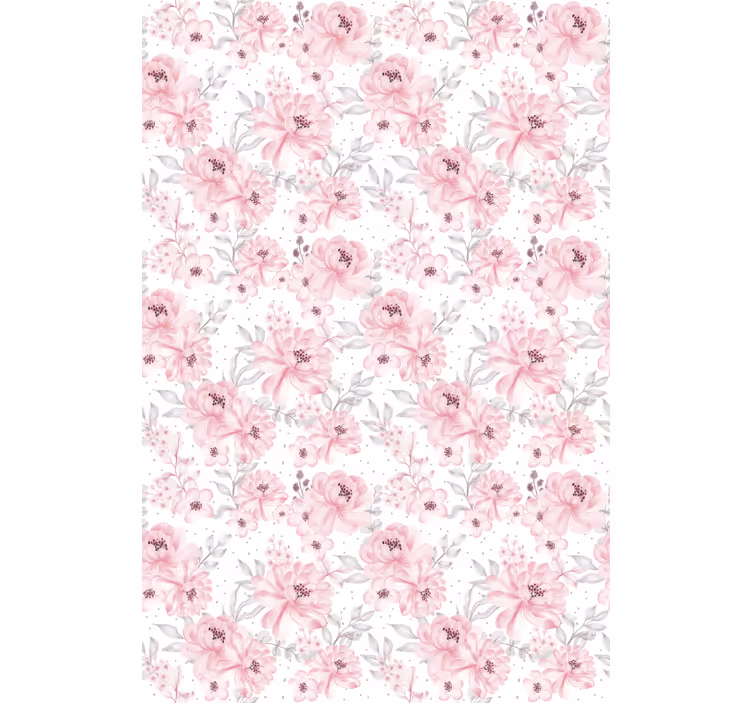 Roze bloemmotief rolgordijn - TenStickers