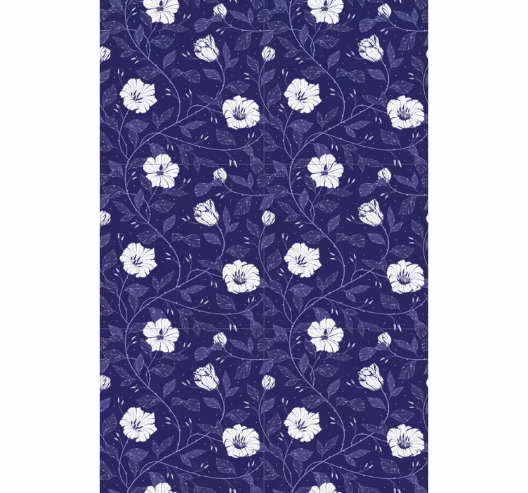 Rolgordijn met bloemen Blauw - TenStickers