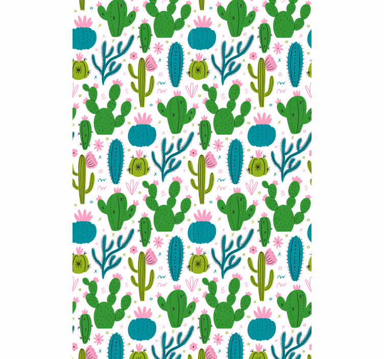 Cactussen illustratie patroon rolgordijn  - TenStickers
