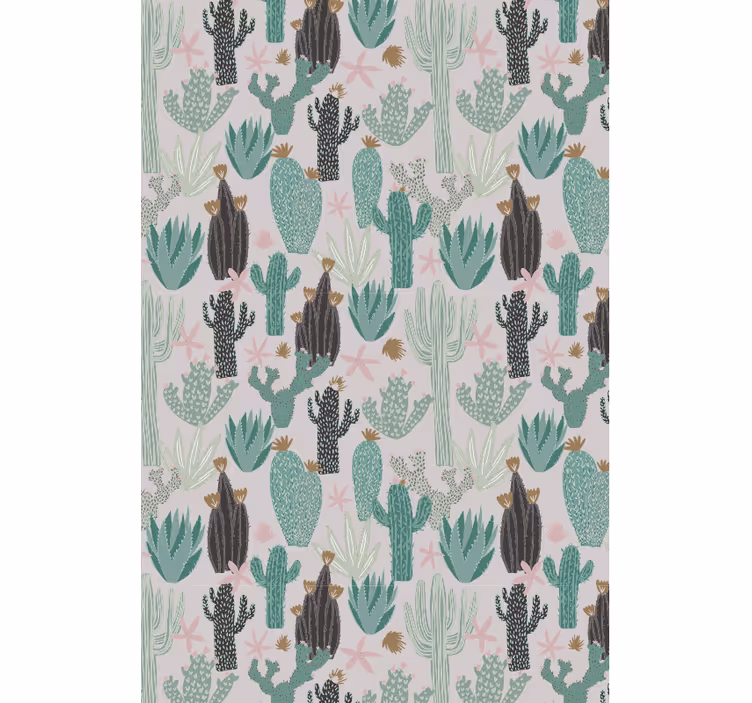 Pastel cactus patronen rolgordijn  - TenStickers