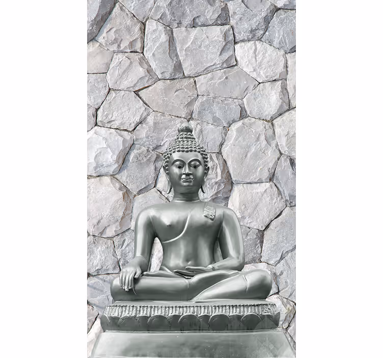 Zen rolgordijnen Steen effect boeddha - TenStickers