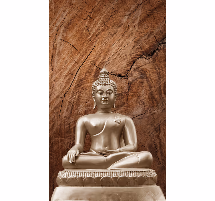 Zen rolgordijnen Houten boeddha - TenStickers