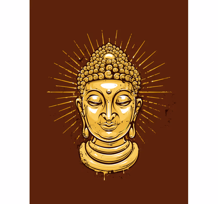 Zen rolgordijnen Gouden boeddha sillouhette - TenStickers