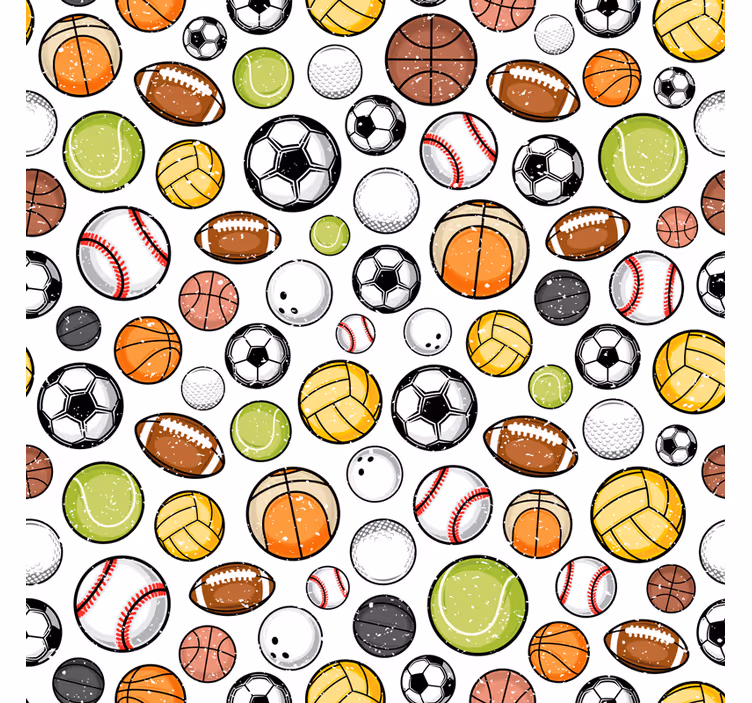 Diverse sport ballen rolgordijn  - TenStickers