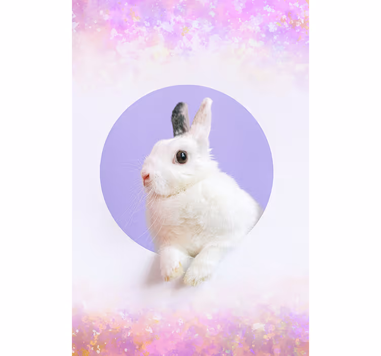 Konijn portret rolgordijn meer dieren - TenStickers