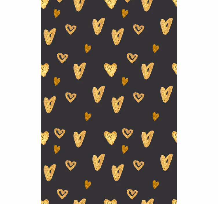 Gouden hartpatroon romantisch rolgordijn - TenStickers