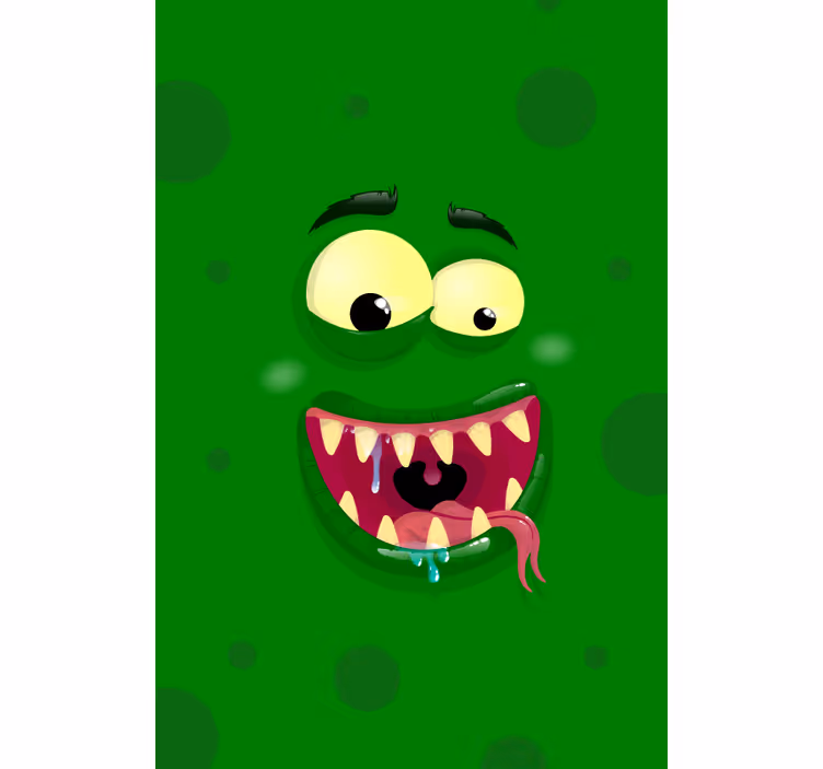 Groen monster rolgordijn grappig - TenStickers