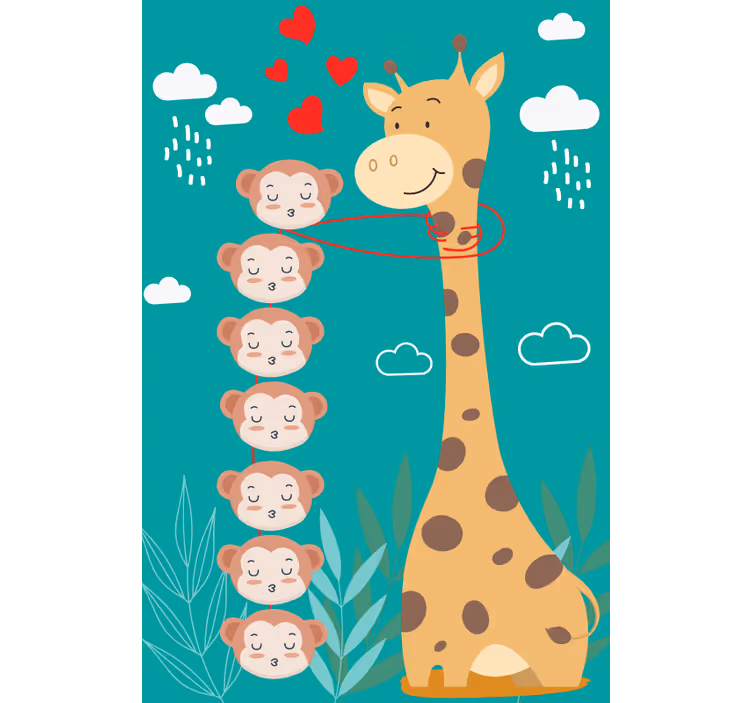 Giraffe aap liefde rolgordijn meer dieren - TenStickers