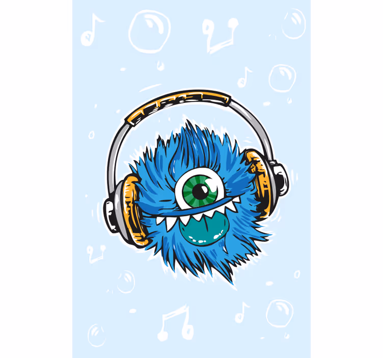 Monsterlijke koptelefoon rolgordijn grappig - TenStickers