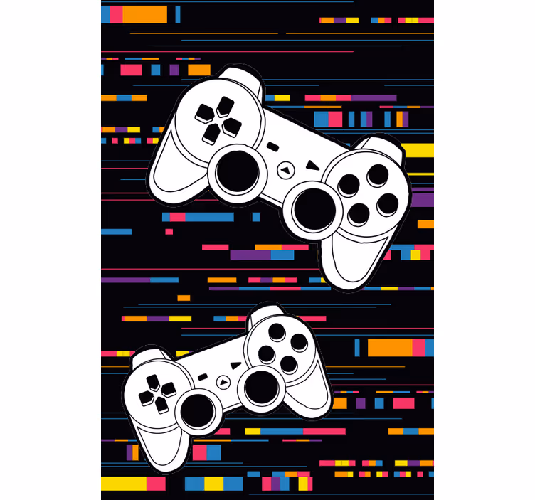 rolgordijn tienerkamer Veelkleurige externe console - TenStickers