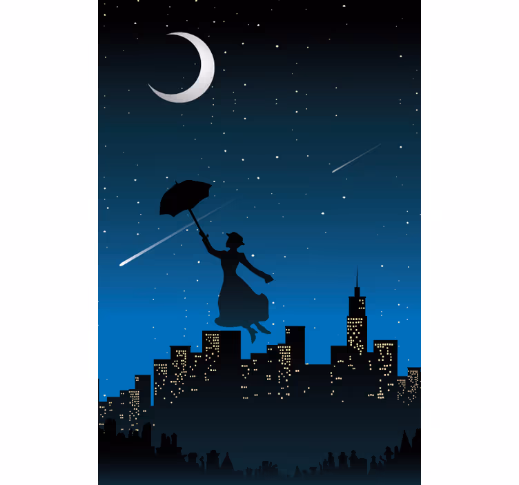 Rolgordijnen serie Mary poppins vliegen - TenStickers
