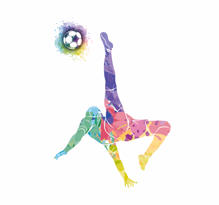 Meer sporten rolgordijnen Aquarel voetballer - TenStickers