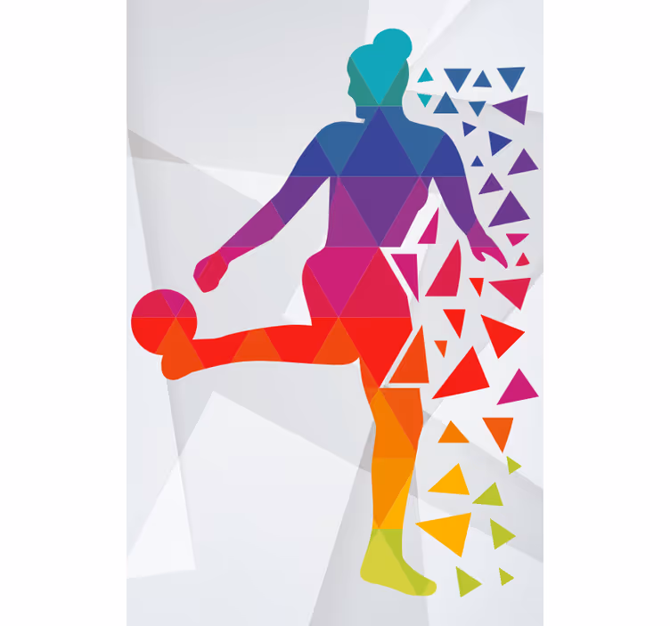 Geometrische voetballer raambekleding sport - TenStickers