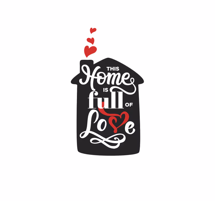 Huis vol liefde teken romantisch rolgordijn - TenStickers