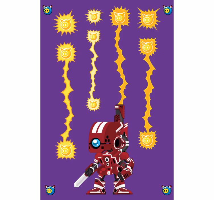 Robotachtige energiestrijd nerd rolgordijn - TenStickers