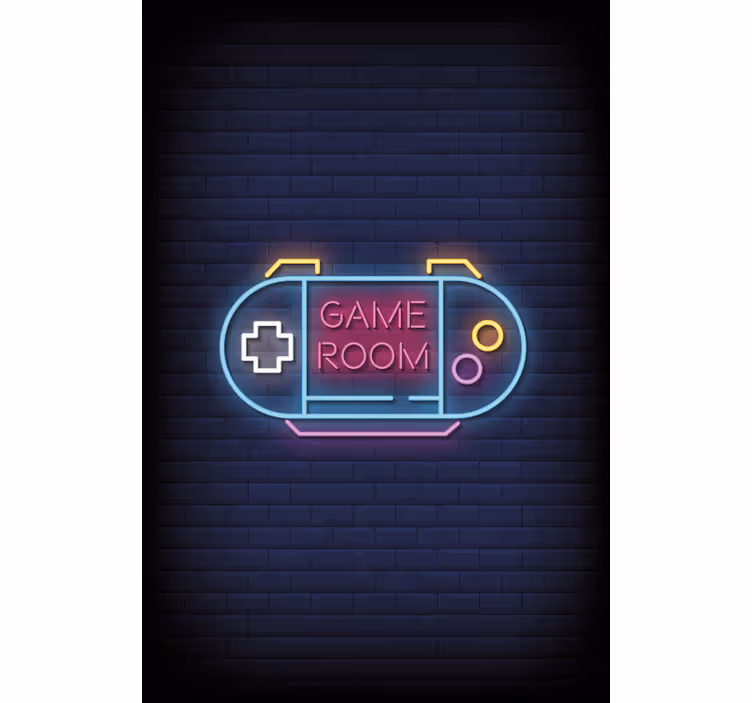 Nerd rolgordijn tienerkamer met neonlicht - TenStickers