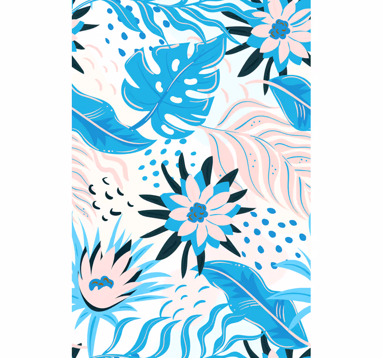 Botanisch patroonontwerp rolgordijn bloemen en planten - TenStickers