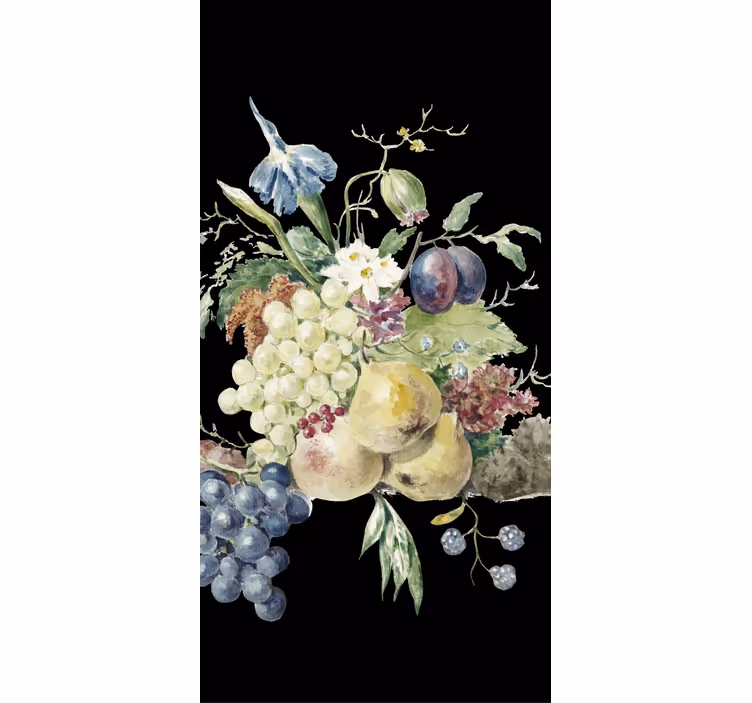 Rolgordijn fruit en groente orchard bounty display - TenStickers