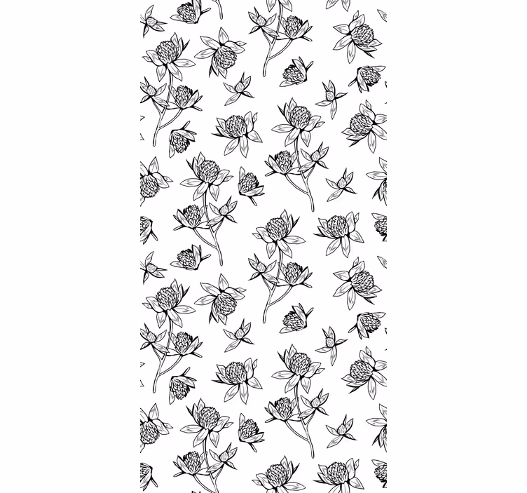 Botanische motiefcreatie rolgordijn bloemen en planten - TenStickers