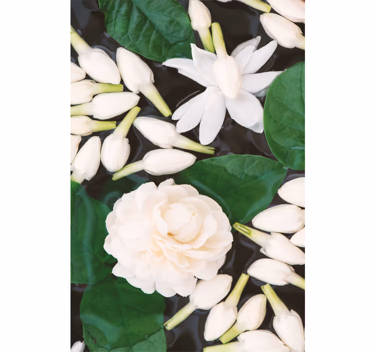 Sierlijke bloesemcompositie rolgordijn bloemen en planten - TenStickers