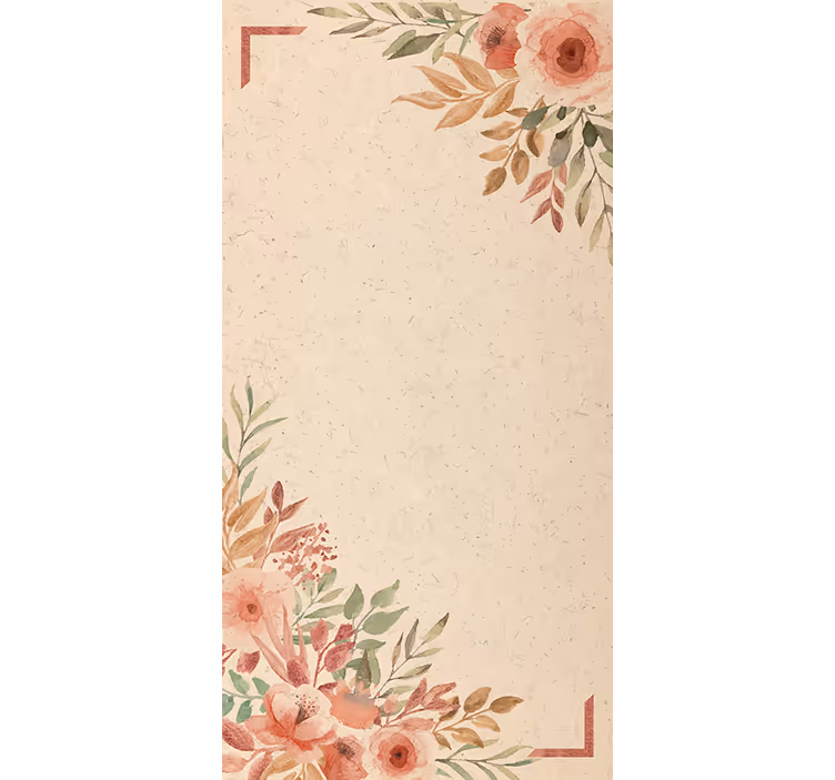 Charmante beige rand rolgordijn bloemen - TenStickers