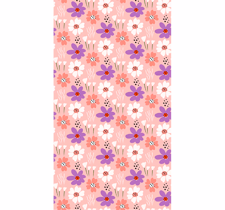 Bloemenpatroon genot rolgordijn bloemen - TenStickers
