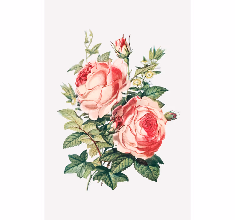 Romantische rozenbloesems rolgordijn bloemen en planten - TenStickers
