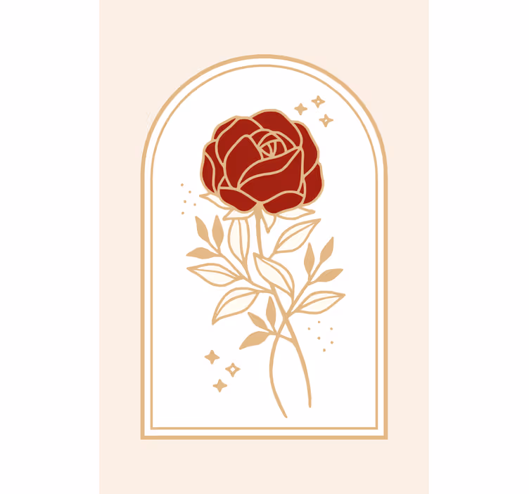Beige boogroos elegant raambekleding - TenStickers