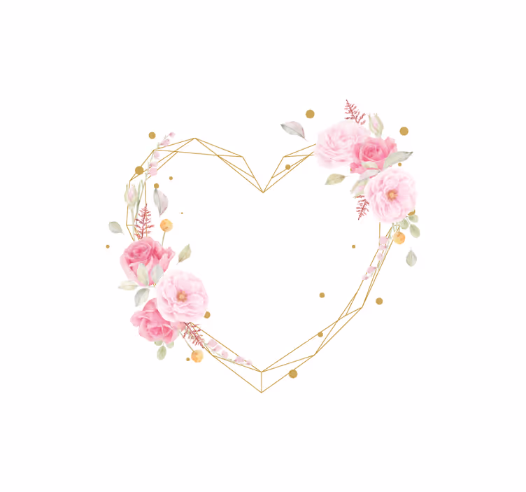 Hart arrangement rolgordijn bloemen - TenStickers