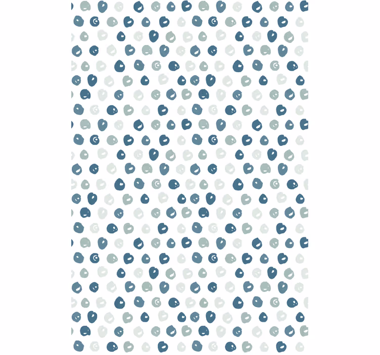 Blauw geschilderde stippen rolgordijn woonkamer - TenStickers