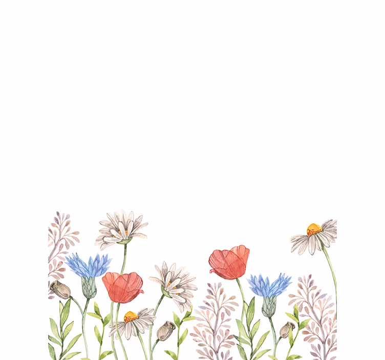 Bloemenweide ontwerp rolgordijn bloemen en planten - TenStickers
