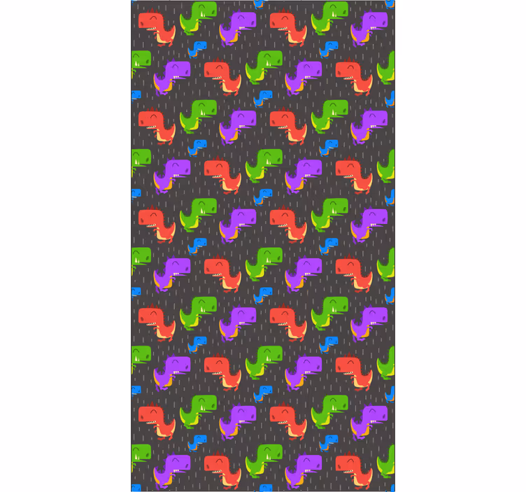 Kleurrijke zwarte patronen raambekleding dinosaurus - TenStickers
