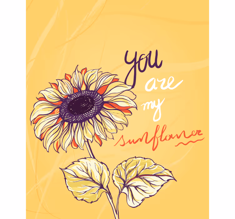Jij bent mijn zonnebloem rolgordijn bloemen en planten - TenStickers