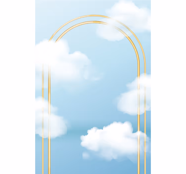Gouden boogpatroon rolgordijn wolken - TenStickers