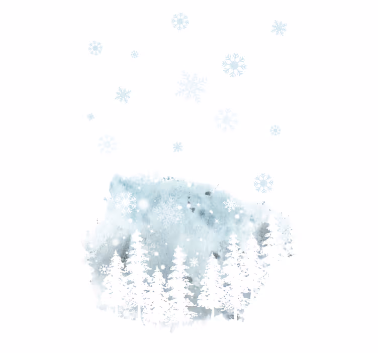 Raambekleding woonkamer Winter conifer kunstwerk - TenStickers