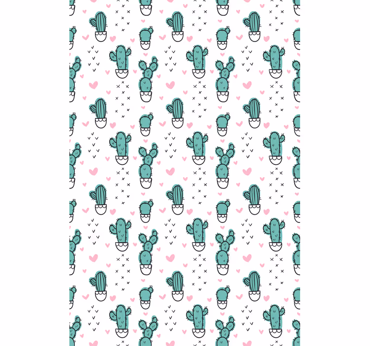 Charmant hartvormig ontwerp rolgordijn cactus - TenStickers
