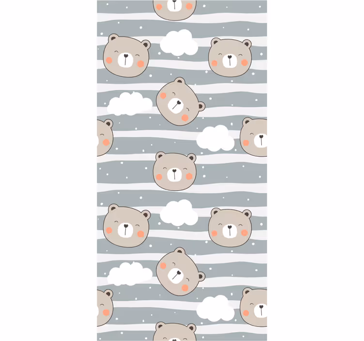 Rolgordijnen kinderkamer Beren en wolken - TenStickers