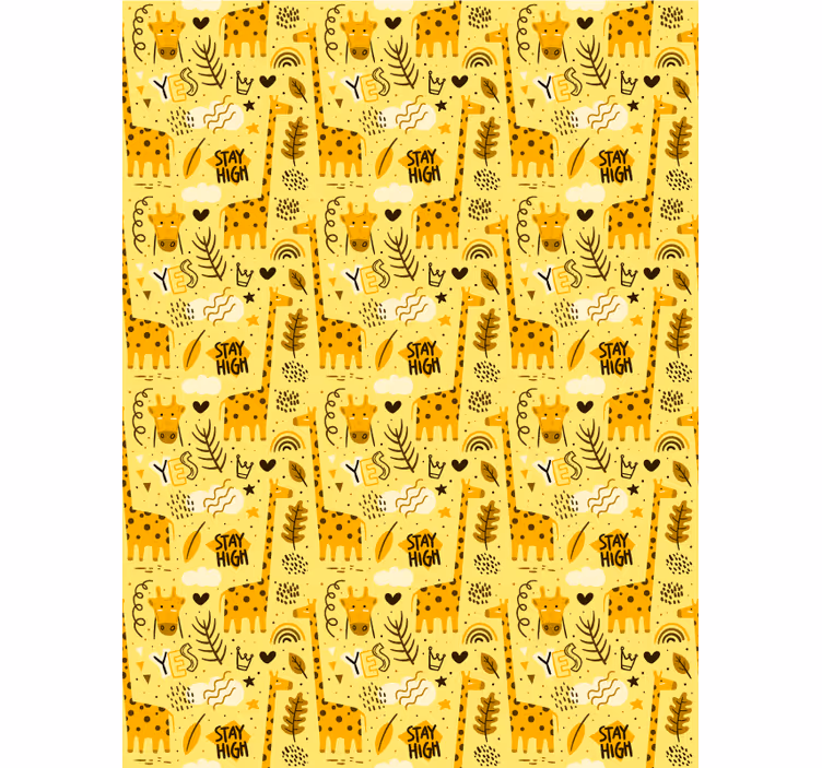 Gele jungledieren rolgordijn kinderkamer - TenStickers